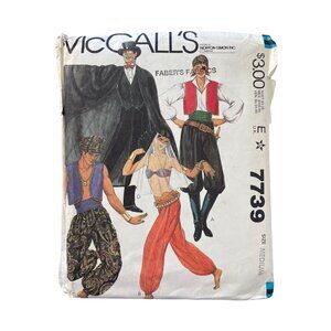 80s McCalls 7739 Sewing Pattern Size Medium Wizard Gypsy Pirate Belly Dancer CUT